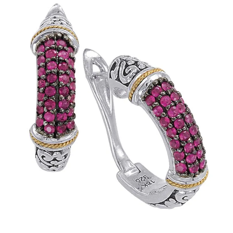 1.08ct Ruby earring in 18k gold and 925 sterling silver (138KE000062RU)