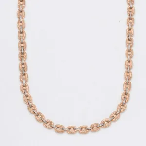 10KR W 7.65CTW DIAMOND GUCCI LINK NECKLACE