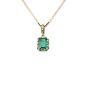 14k Emerald Diamond Necklace