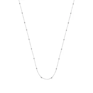 14k Gold Beaded Station Necklace, 17"