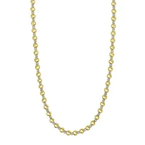 14k Polished and Diamond-Cut Beaded Chain