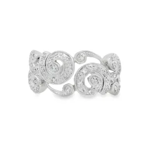 14K White Gold 0.20ct. Diamond Filigree Fashion Ring