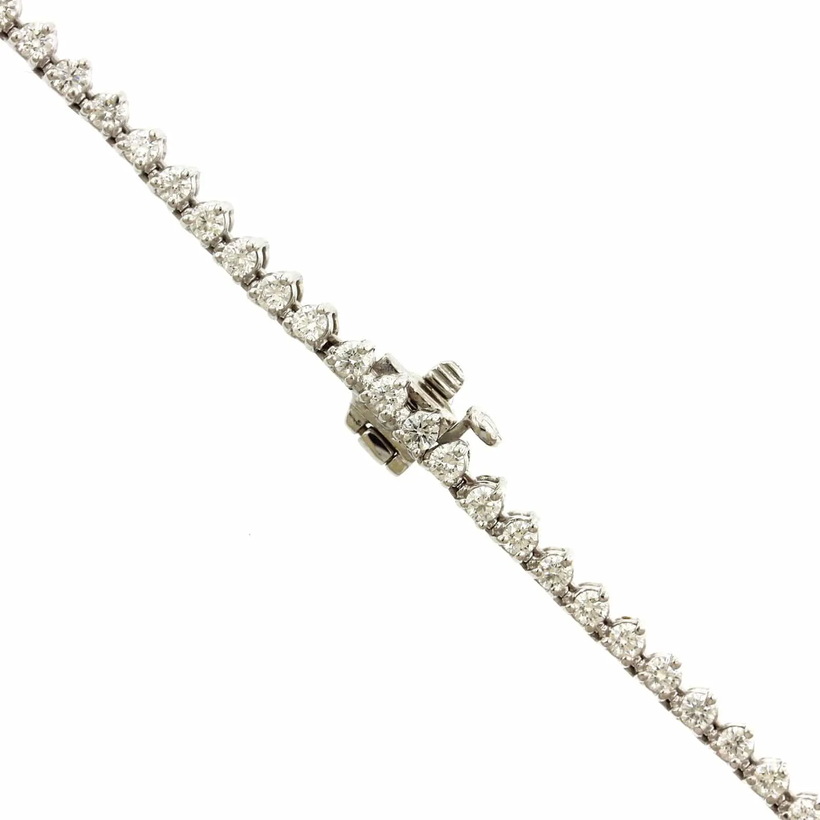 14K White Gold Diamond Graduated Line Necklace