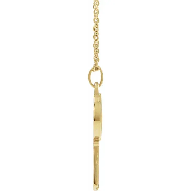 14K Yellow Gold Engravable Key 16-18" Necklace