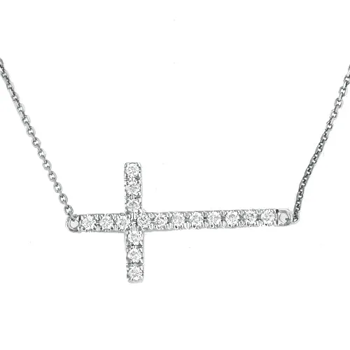 14KW 0.20CTW DIAMOND FANCY CROSS