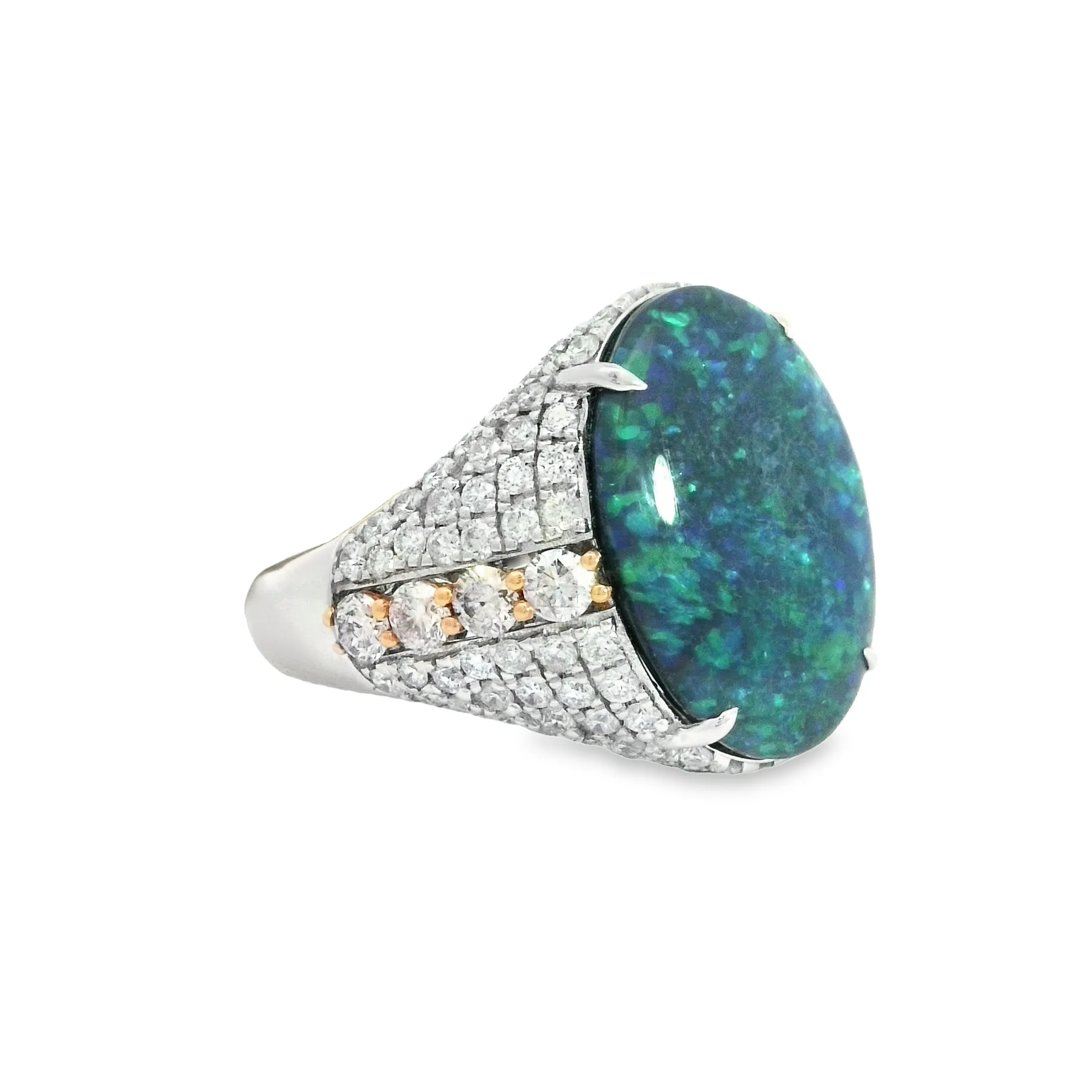 18 Karat Two Tone Lady's Gemstone Fasion Ring