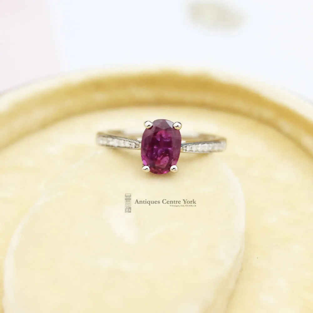 18ct White Gold Ruby & Diamond Ring