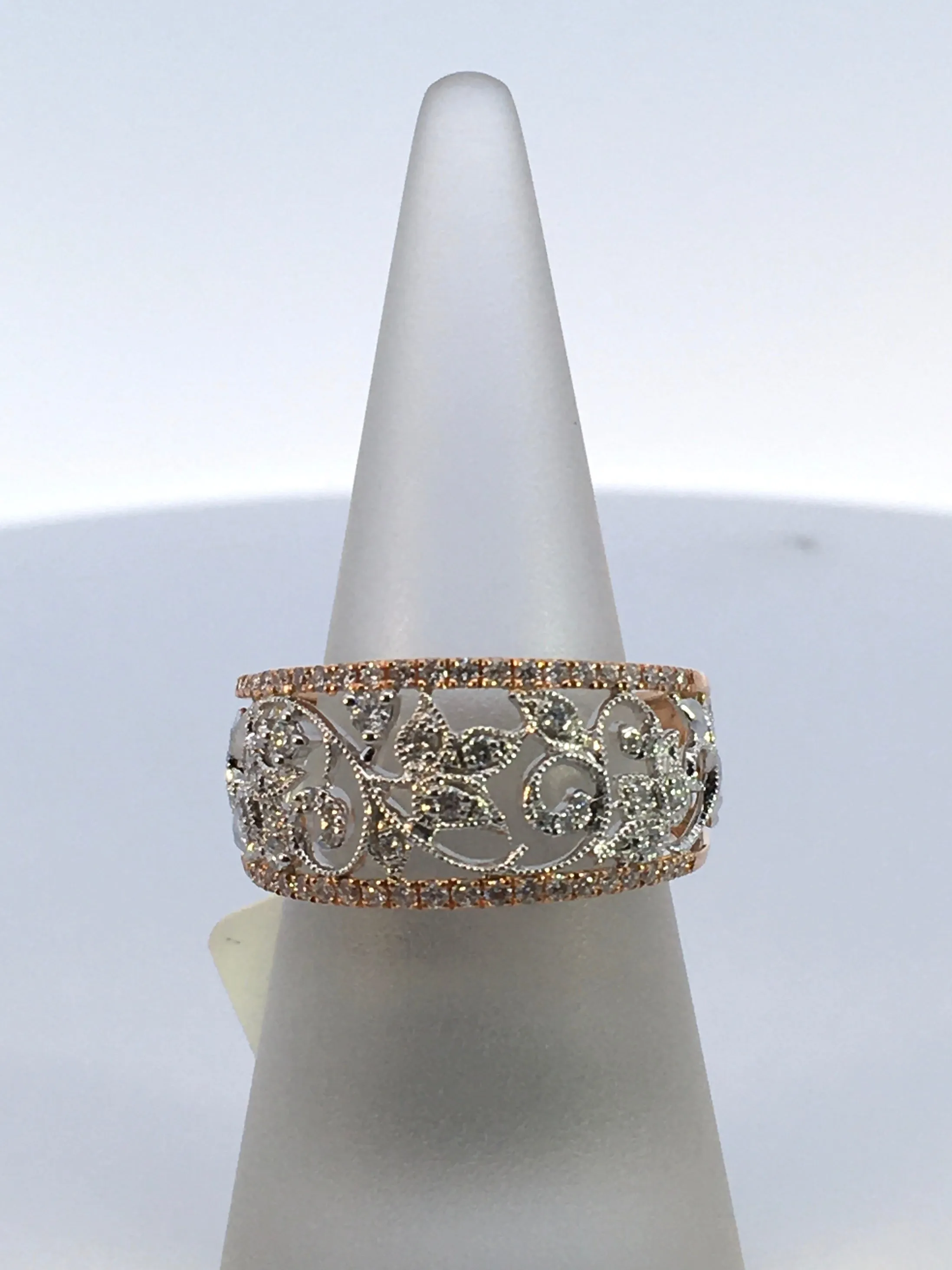 18K Two- Tone 0.36ct. Diamond Simon G. Filigree Fashion Ring