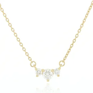 18k Yellow Gold Dainty Diamond Necklace