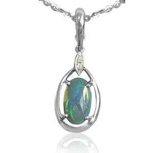 18kt Black Opal and Diamond pendant