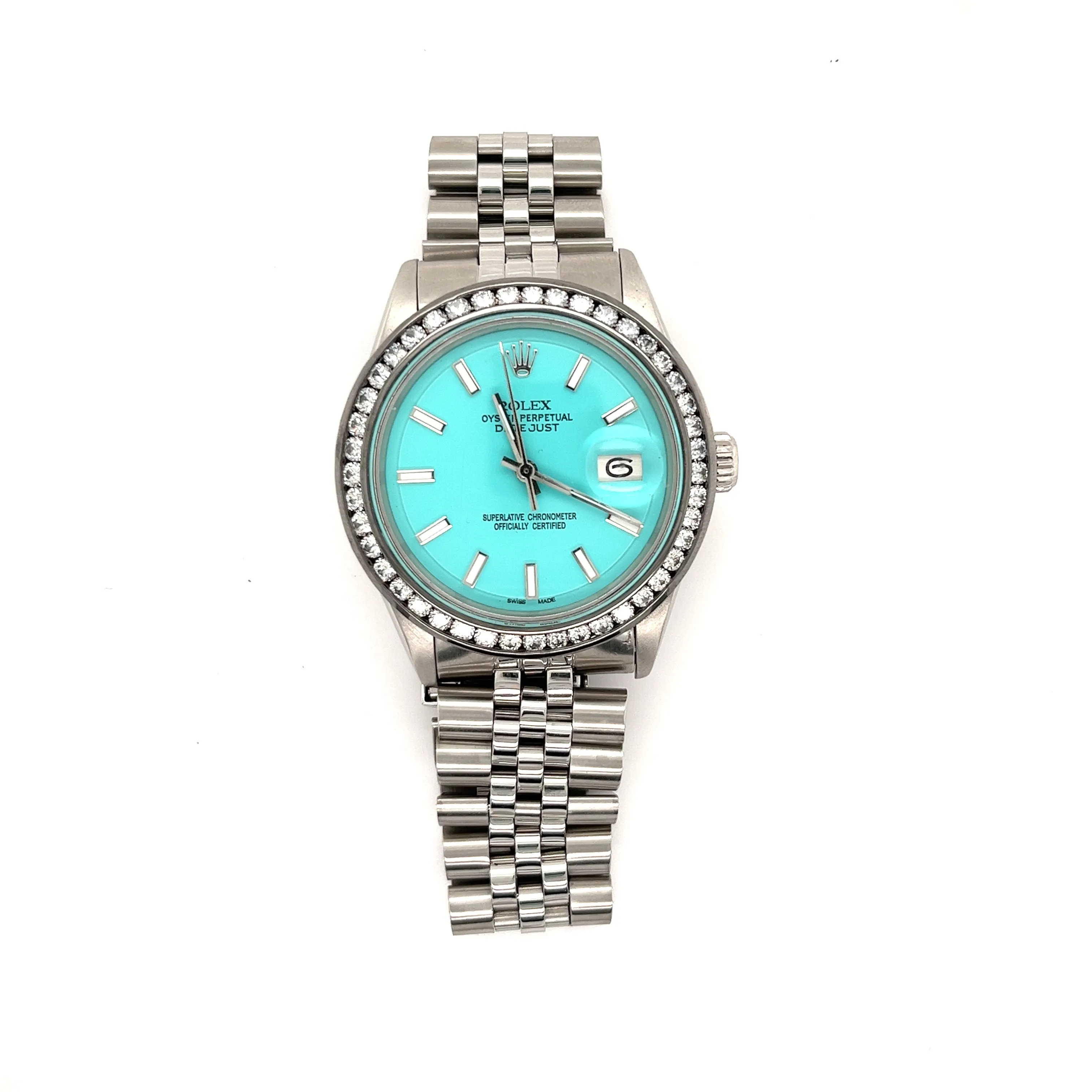 1970 Rolex Datejust 36 Turq with Diamonds