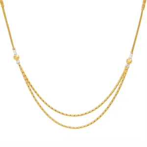 22K Yellow Gold Beaded Chain w/ White Gold Accents (14 grams)