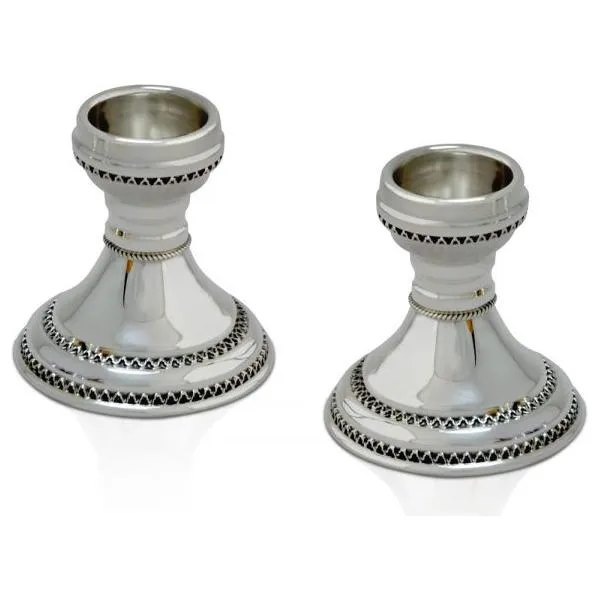 925 Sterling Silver Candlesticks 2" Made in Israel By NADAV