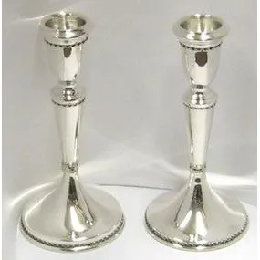 925 Sterling Silver Filigree Shabbat Candlesticks 5" Made in Israel By NADAV