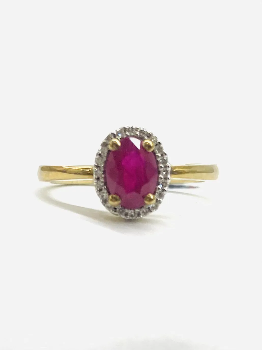 9ct Yellow Gold Ruby & Diamond Cluster Ring  71R162ZRU9