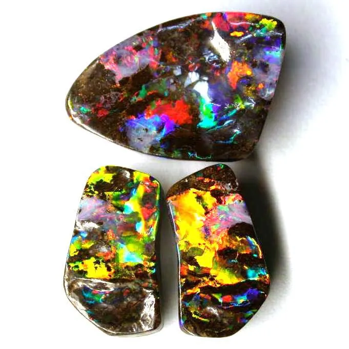 Amazing on Fire set of Queensland Boulder Opal