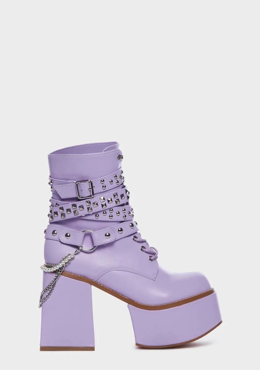 Amethyst Bling Darling Platform Boots