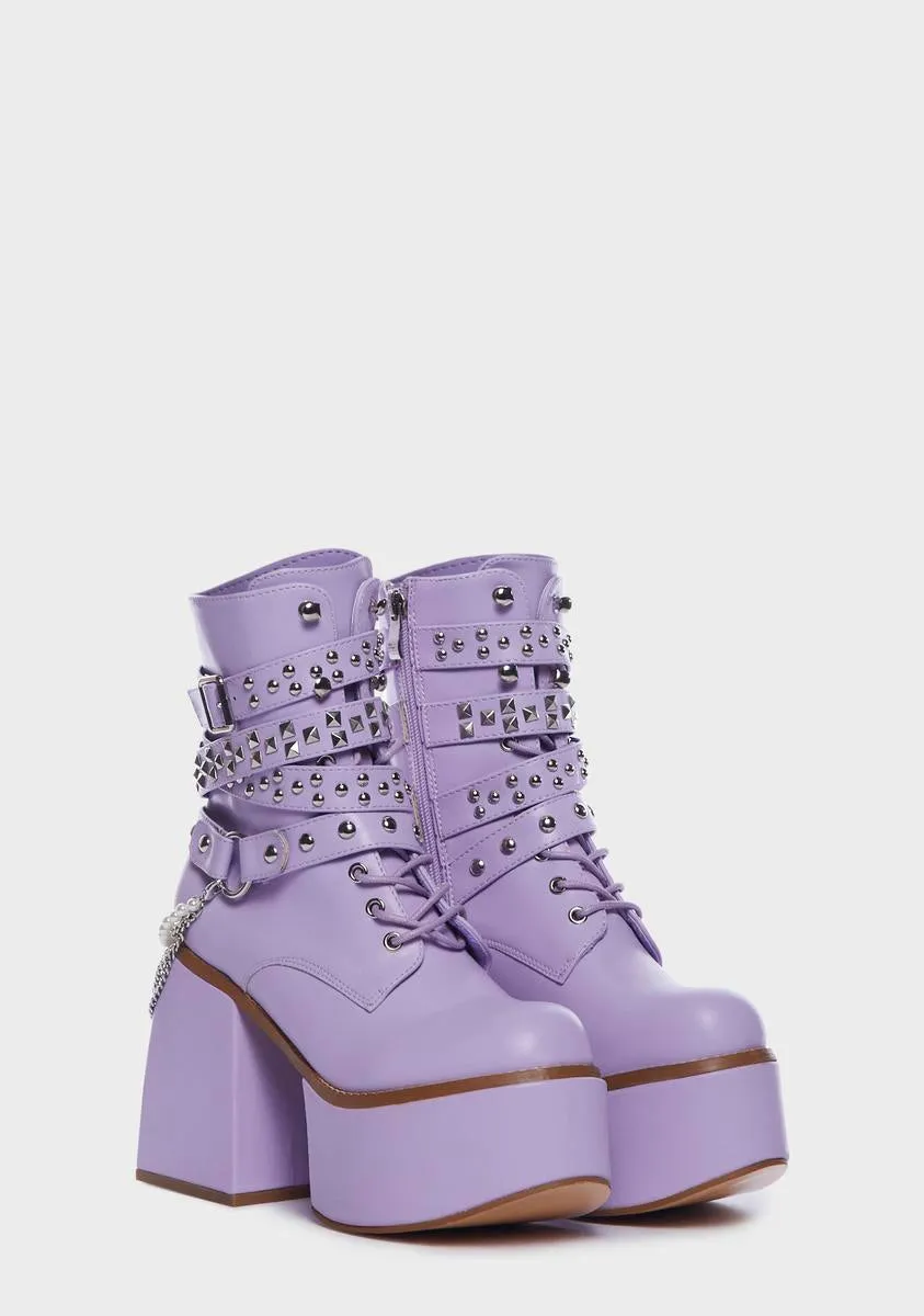 Amethyst Bling Darling Platform Boots