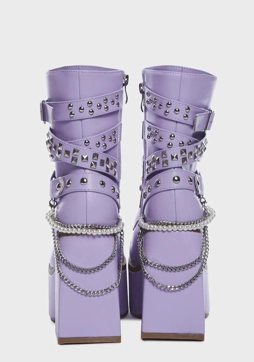 Amethyst Bling Darling Platform Boots