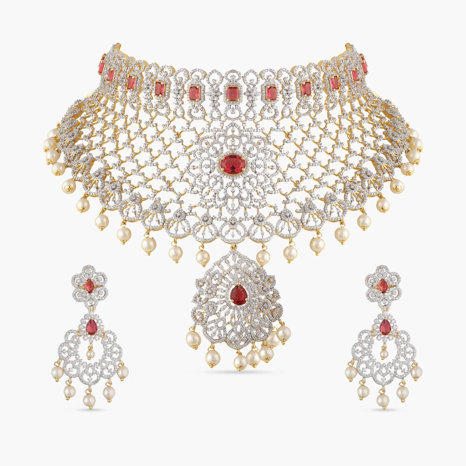 Aruni Nakshatra CZ Bridal Choker Set