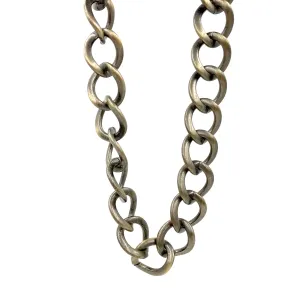 Ashley Gold Large Link Chain Antique Brass Choker Necklace