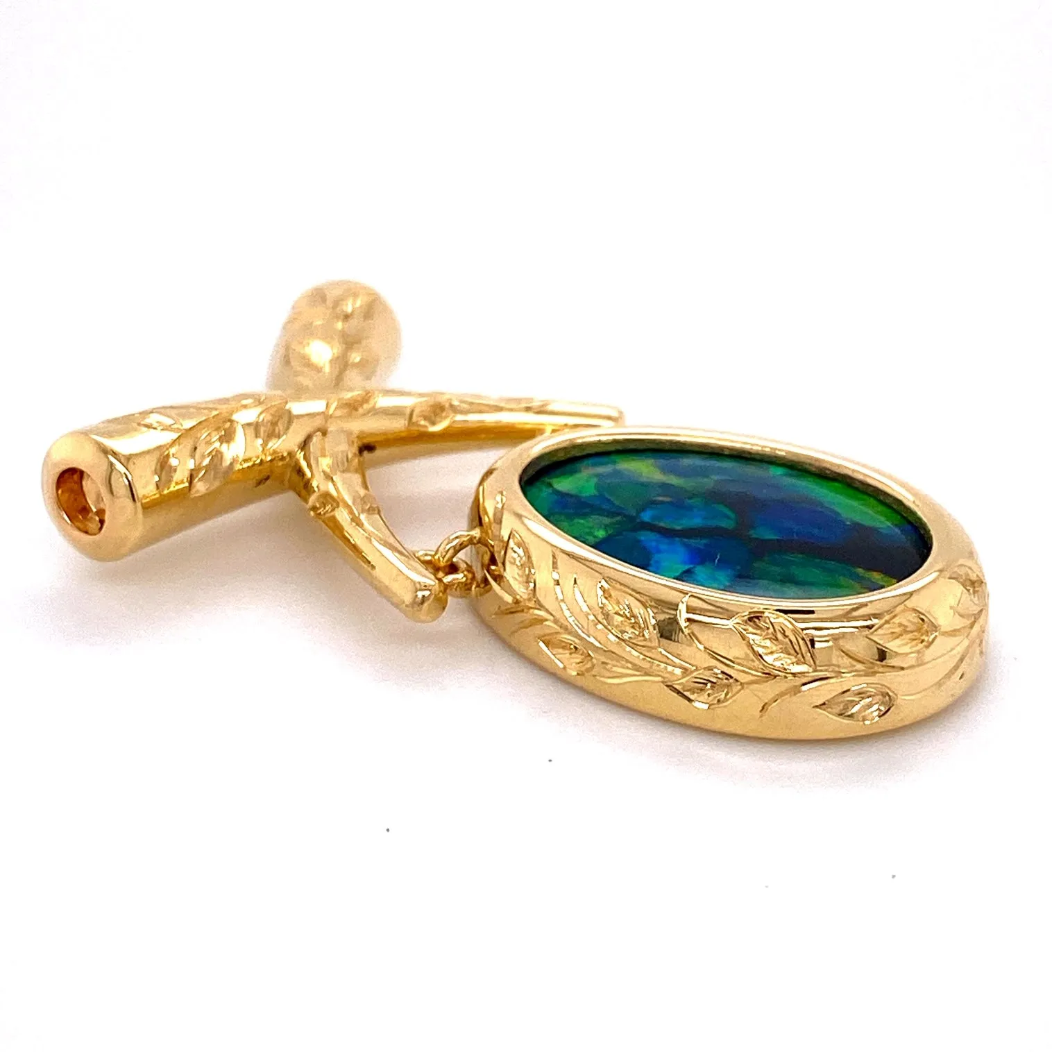 Australian Lightning Ridge Black Opal Clasp