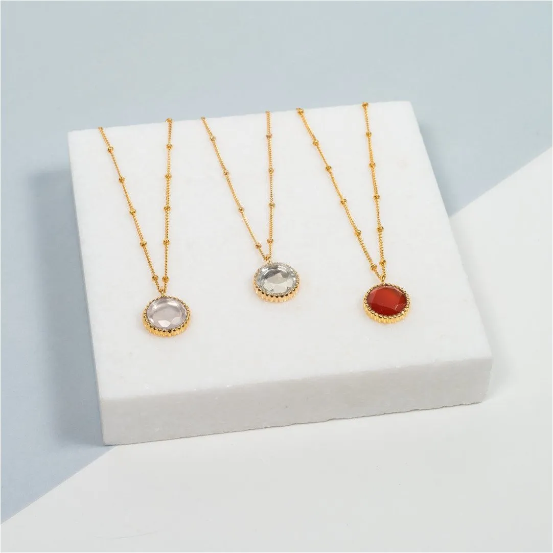 Barcelona October Birthstone Rose Quartz & Gold Vermeil Jewellery Set