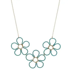 Beaded Triple Flower Necklace