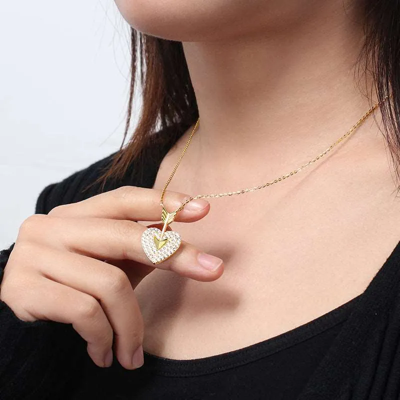 Beautiful Fashion Diamond Shaped Heart Necklace