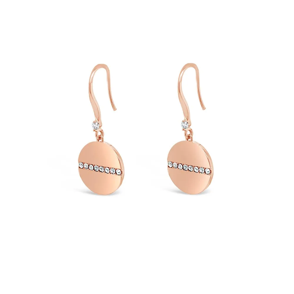 Bella Diamante Rose Gold Hook Earrings