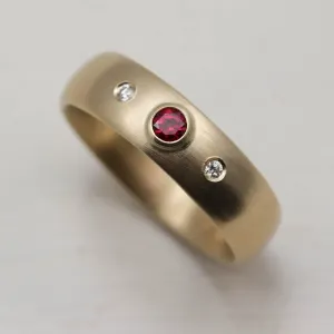 Bezel-set Ruby Classic Wedding Band