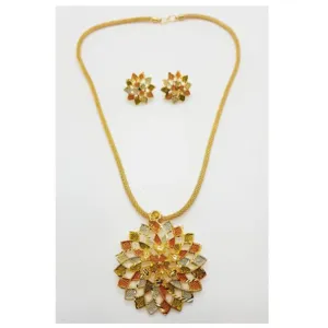 Bhavi Jewels Gold Plated Long Necklace Set