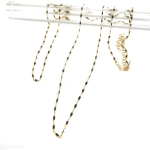 Black Crystal Baguette Channel Necklace - 2 lengths