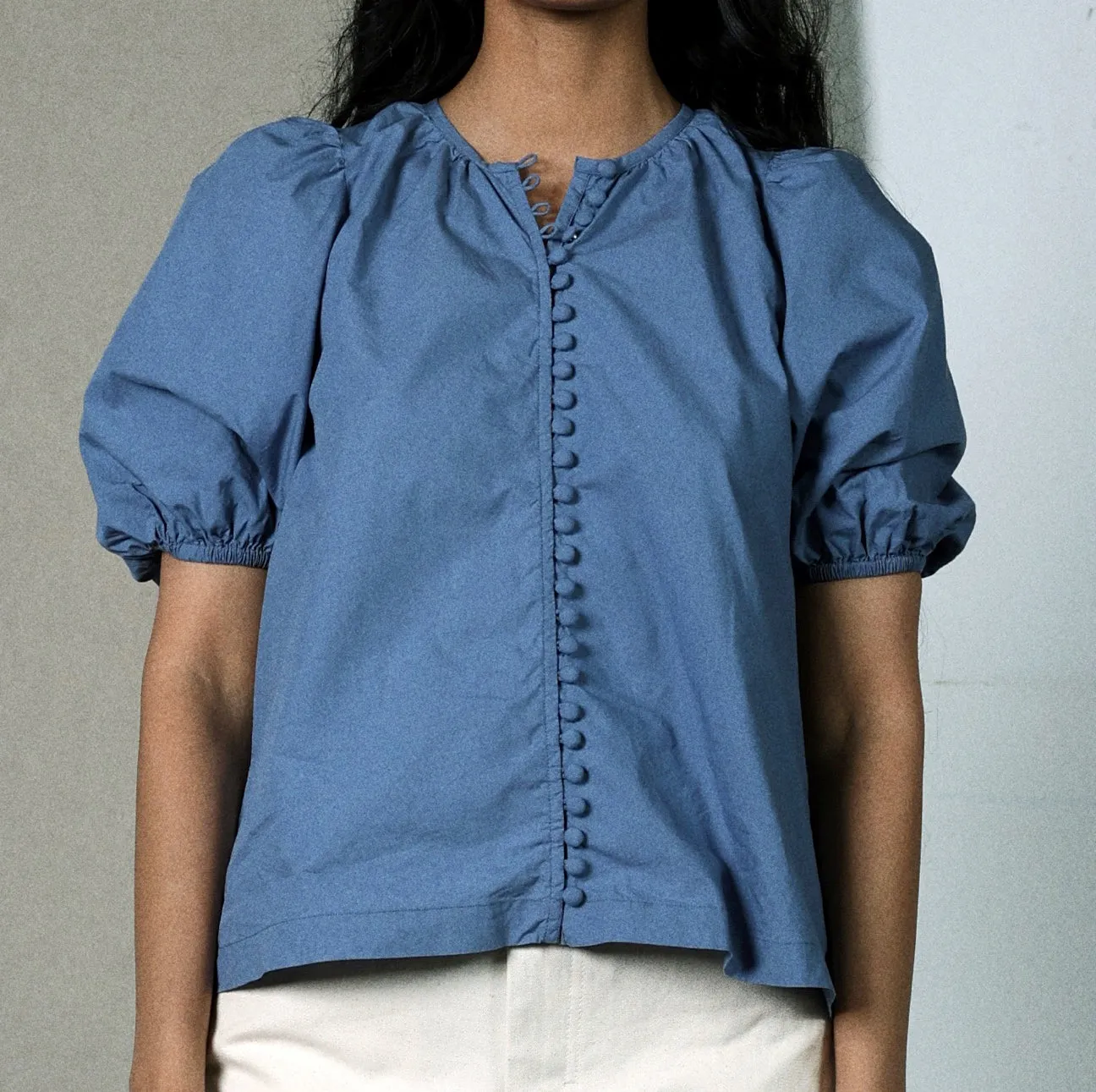 Blue Button Down Edith Blouse