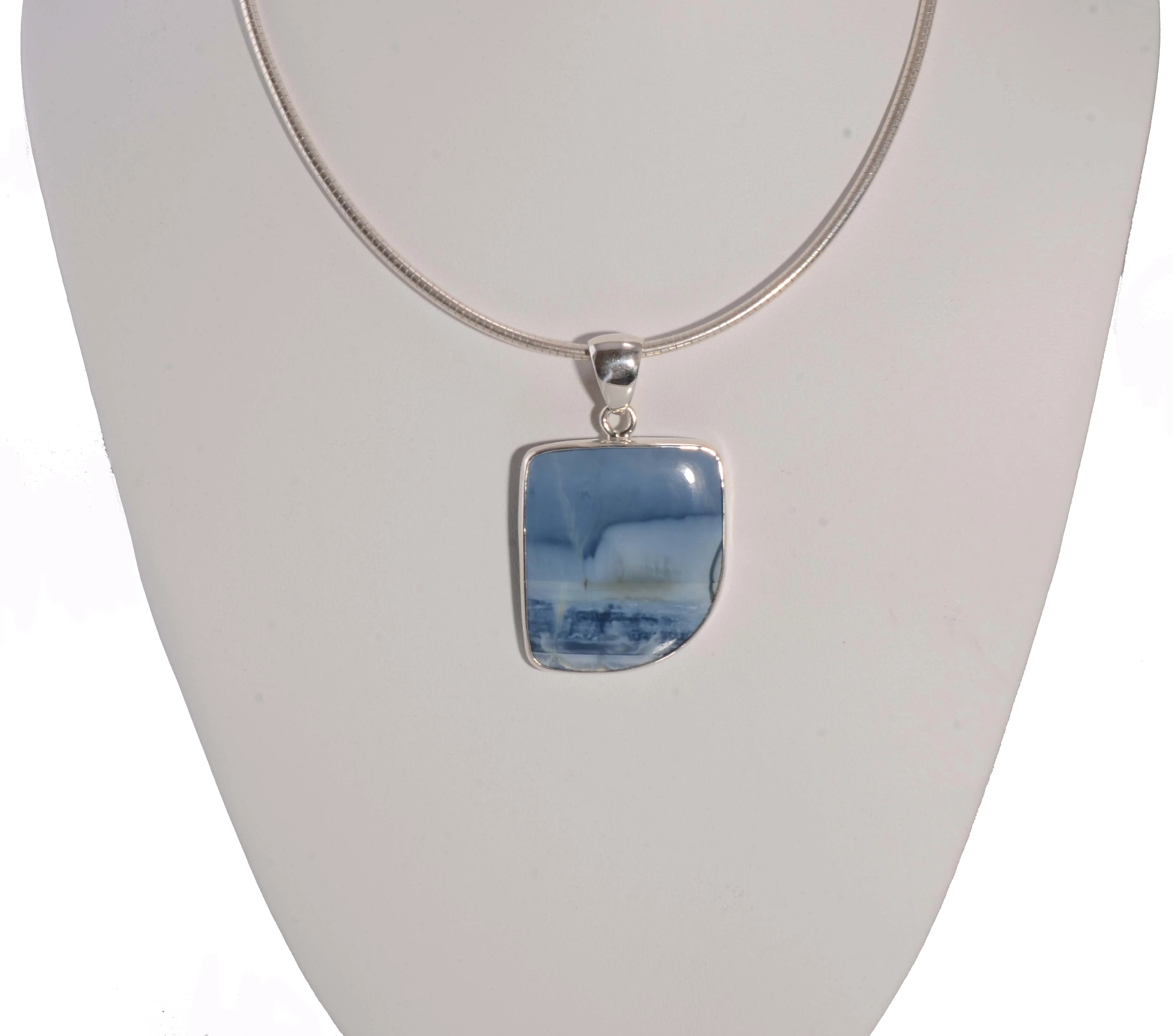 Blue Opal Pendant Square