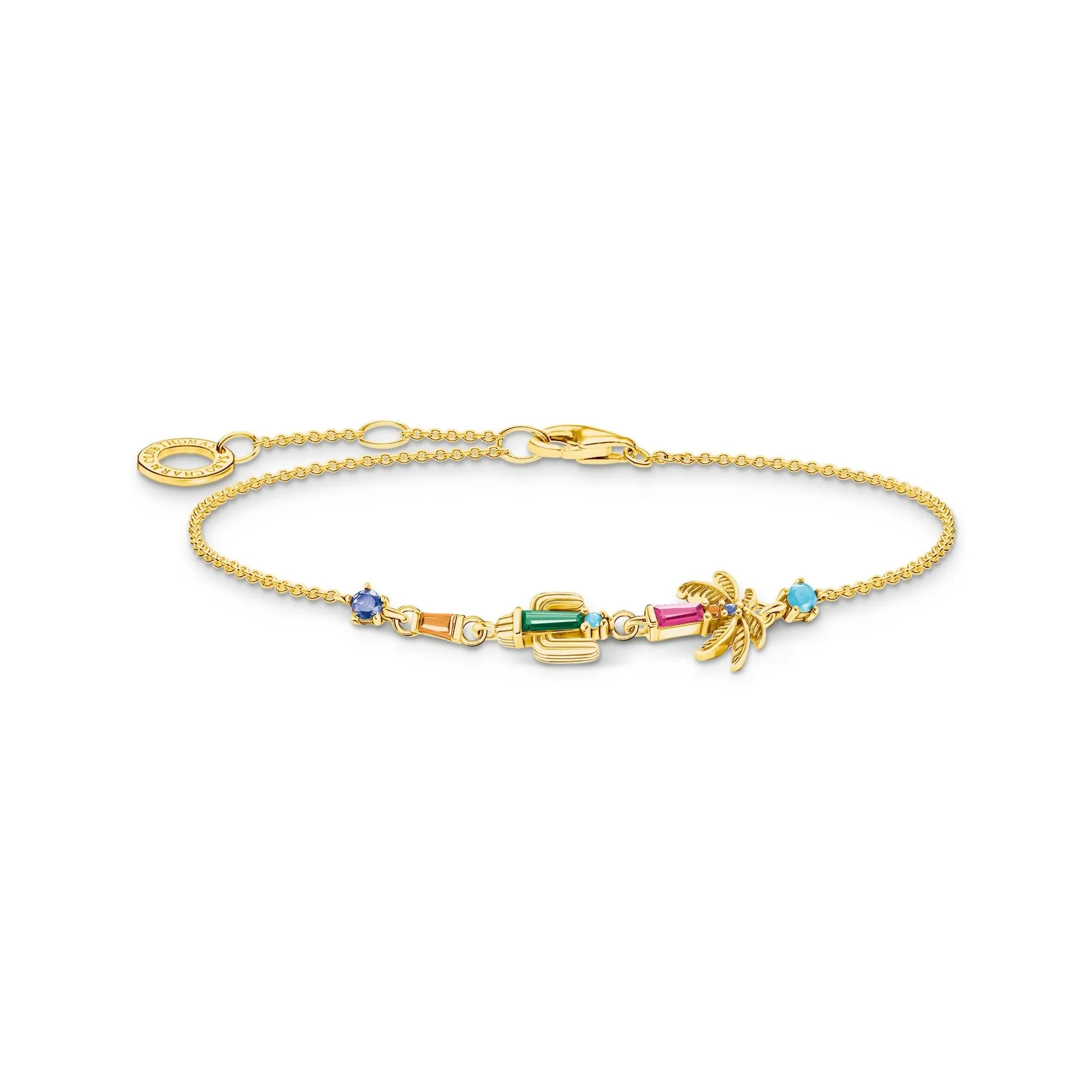 Bracelet with colourful palm tree & cactus