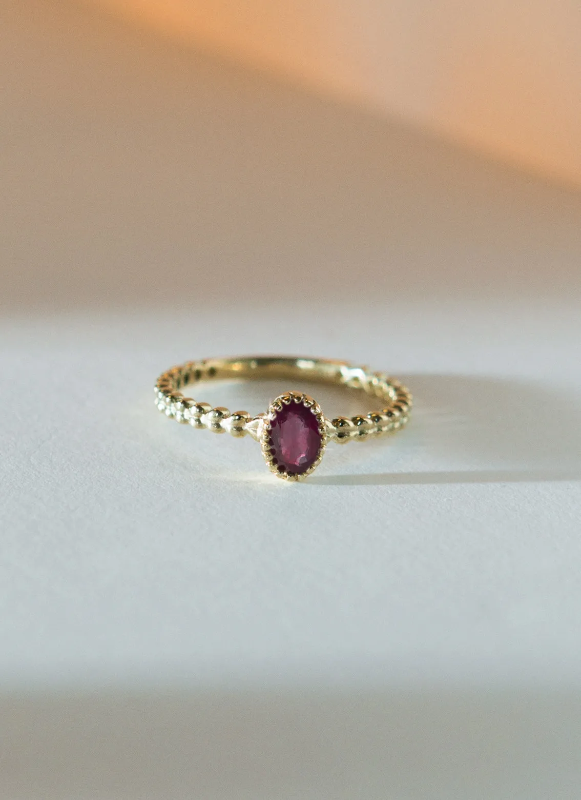 Caes ruby july birthstone ring 14k gold