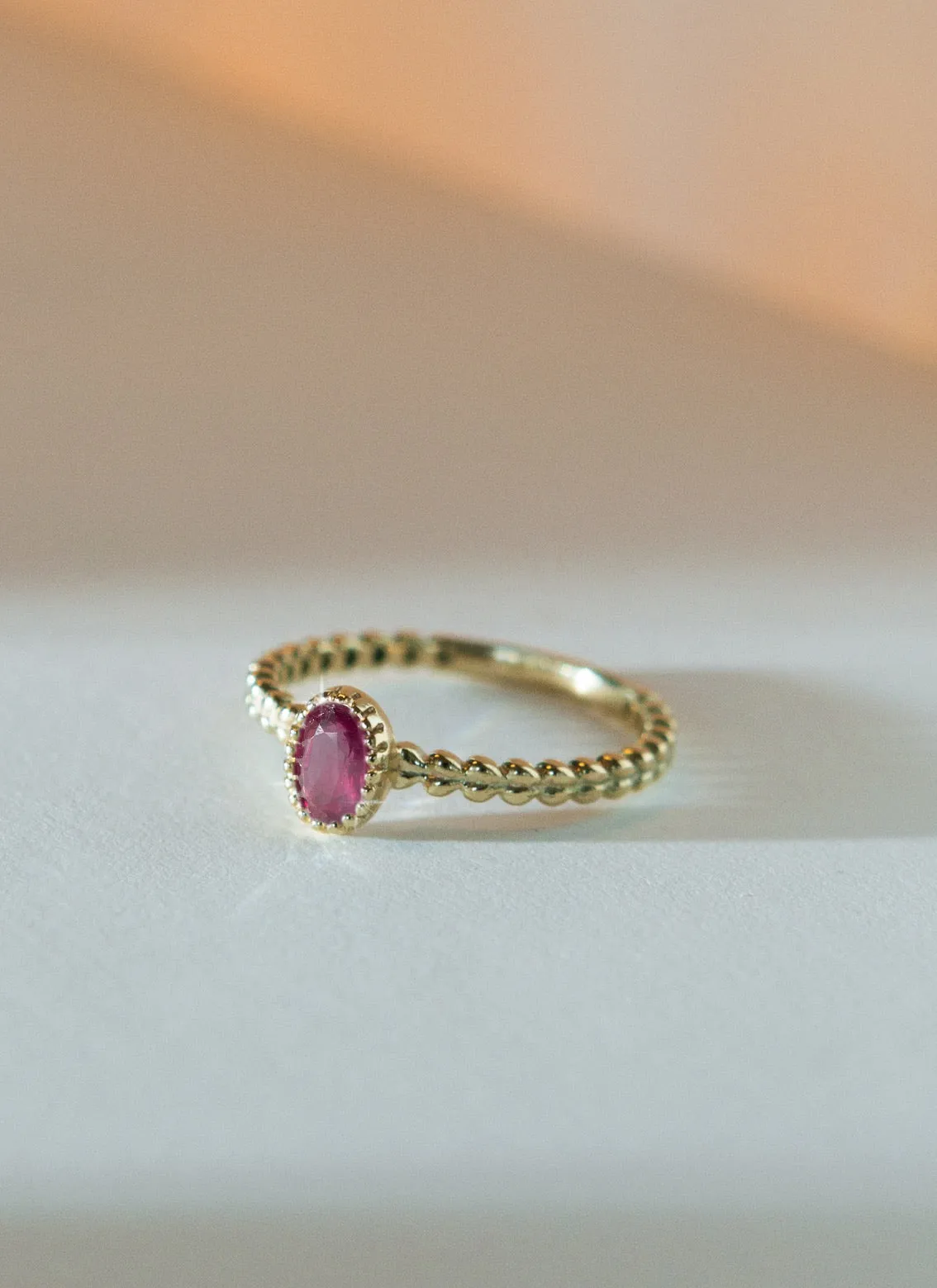 Caes ruby july birthstone ring 14k gold