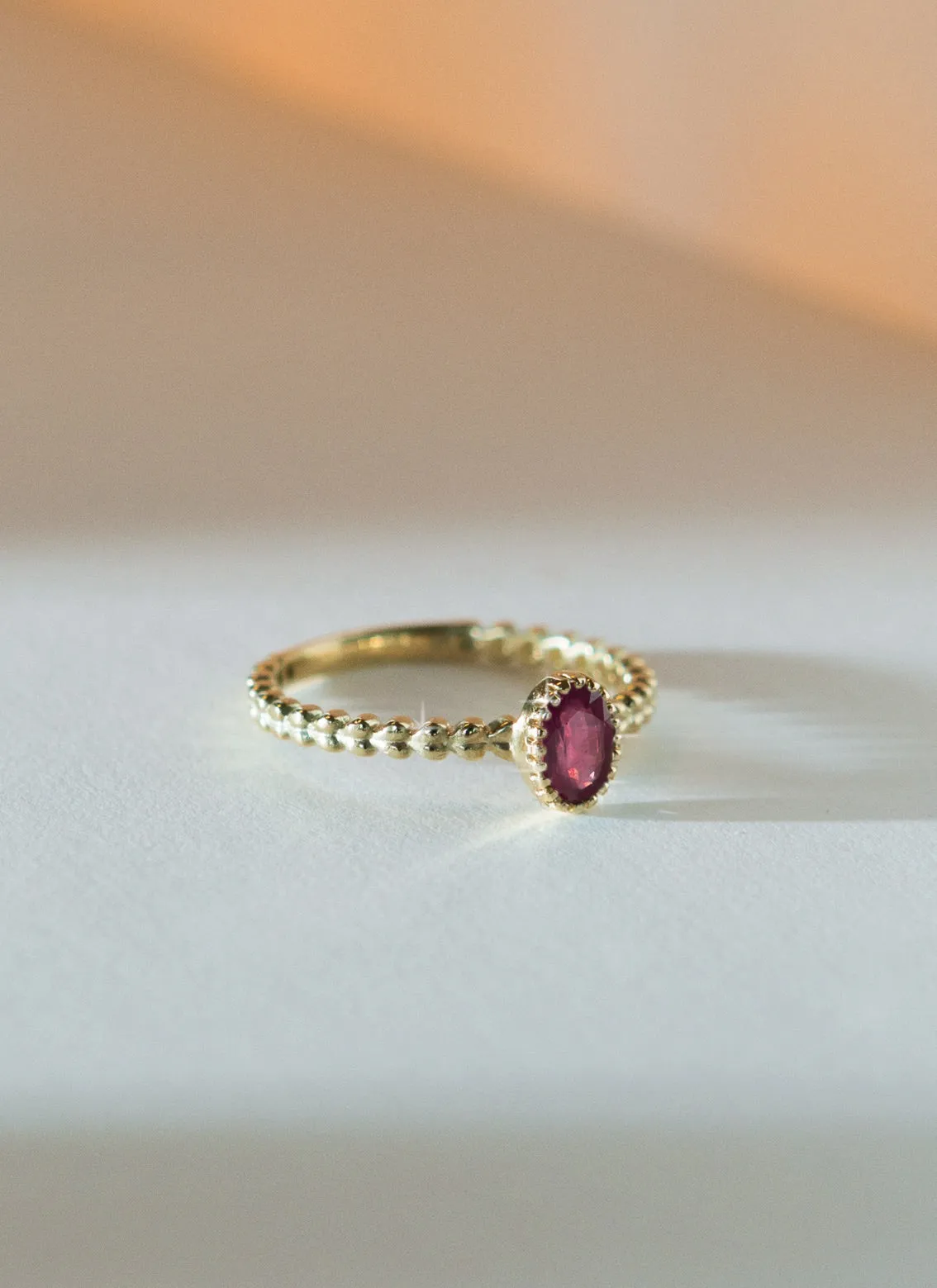 Caes ruby july birthstone ring 14k gold