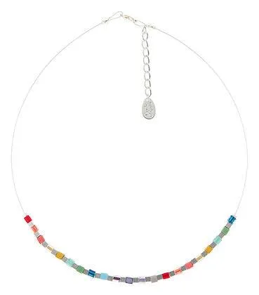 Carrie Elspeth Diversity Miyuki Cubes Half Beaded Necklace