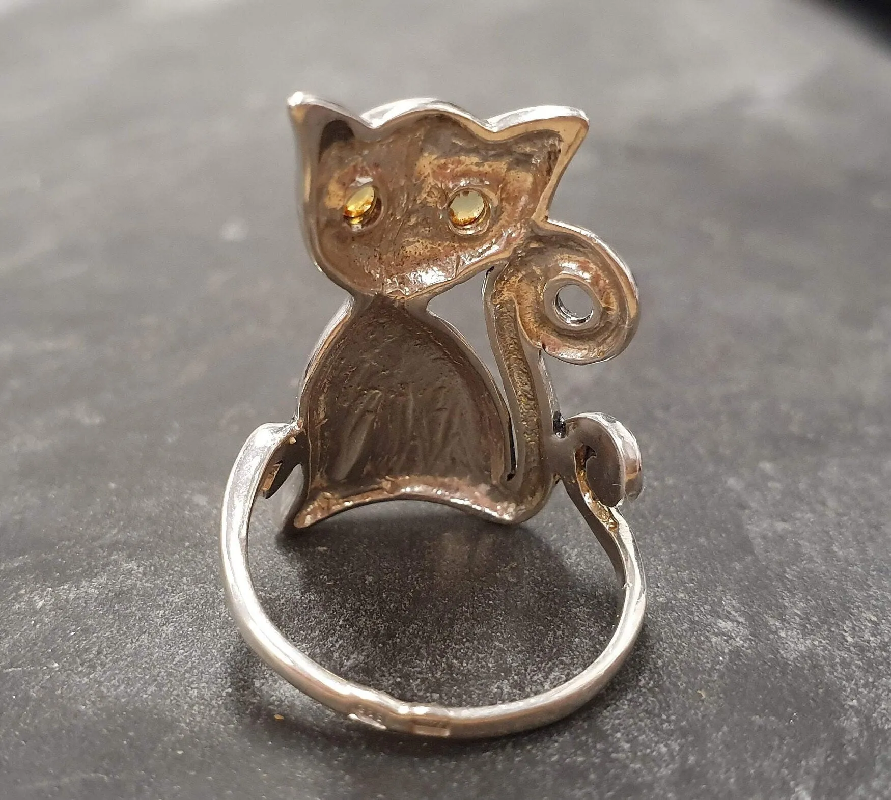 Cat Opal Ring - Natural Opal Ring - Silver Cat Ring