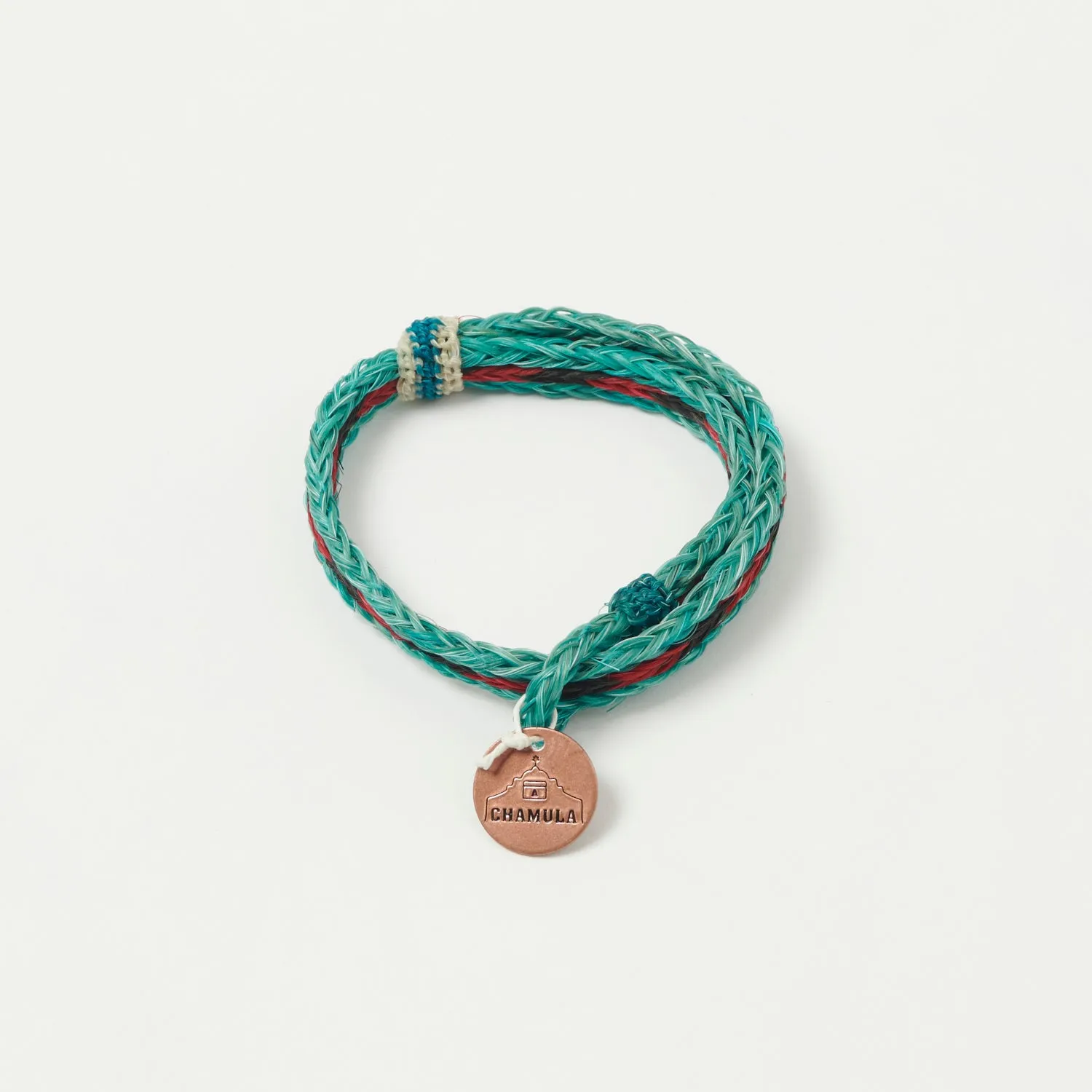 Chamula Braided Horsehair Bracelet - Turquoise/Black/Red