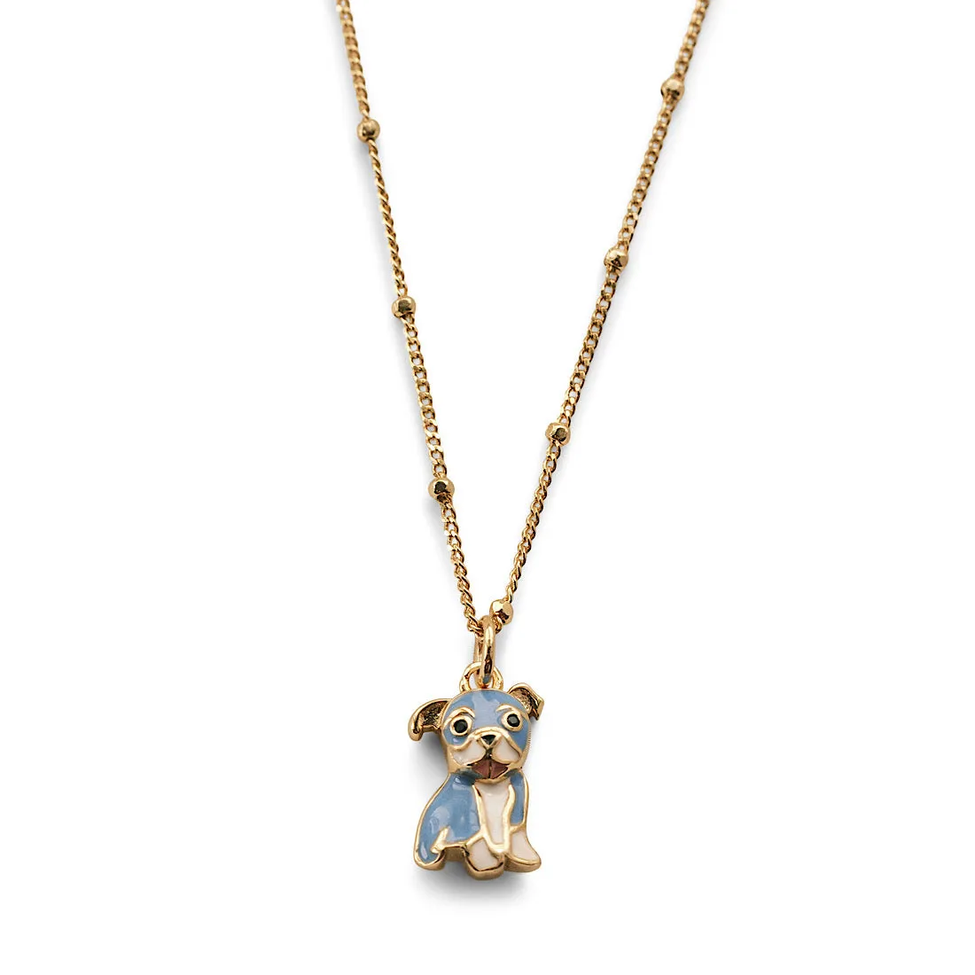 Cloud Haven Bulldog Sweetie Pendant Necklace in Confection Blue