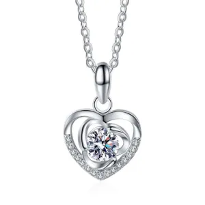 Clover Heart Moissanite Necklace