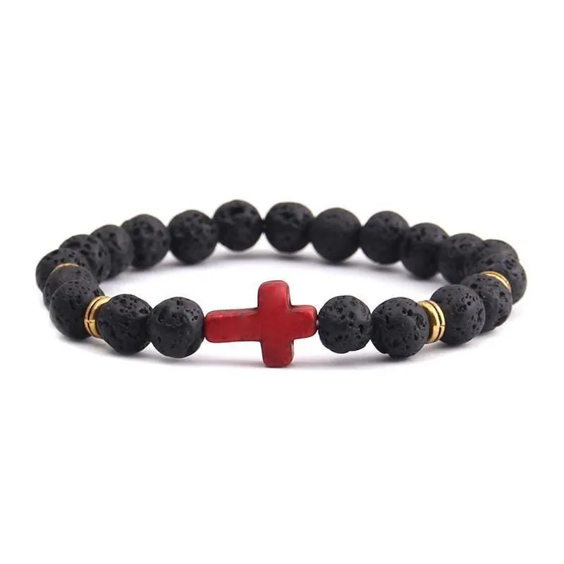 Cross Bead Bracelet <br> Red Cross