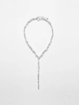 Crystal-beaded chain necklace