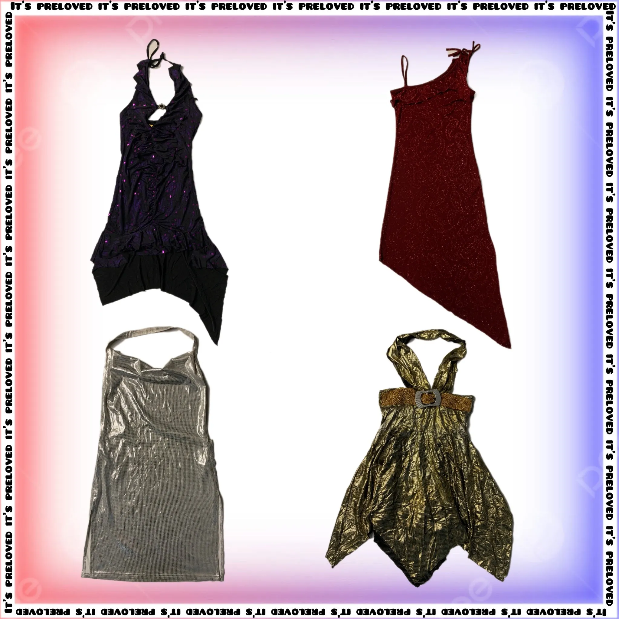 Cyber Chic: Y2K Jewel Tone and Metallic Dresses (SS-529)