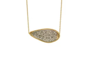 Dana Kellin Fine Sideways Diamond Pave Teardrop Necklace