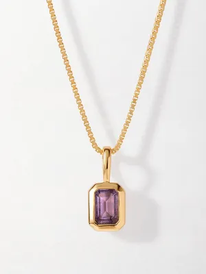 Deco amethyst February birthstone necklace