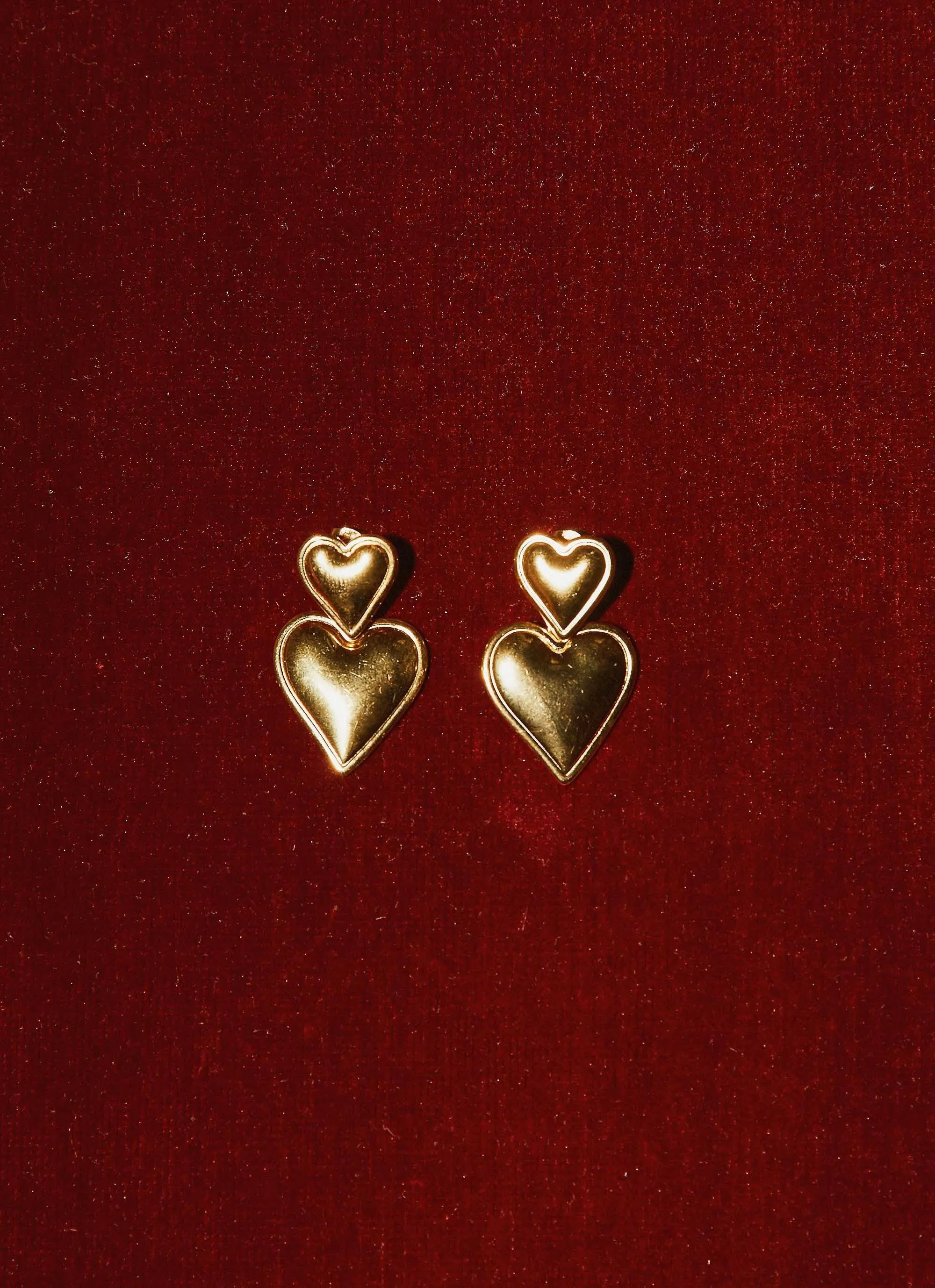 Diah Heart Earrings - Gold